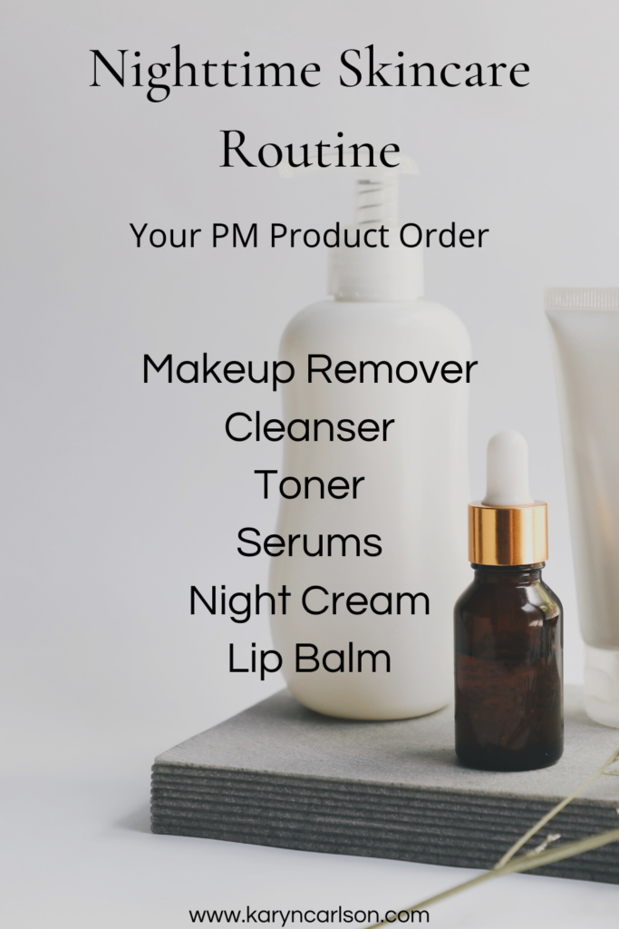 product order for nighttime skincare routine
